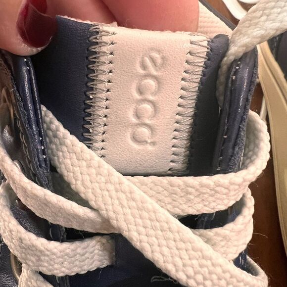 Ecco Blue Leather Suede Oxford Sneakers Womens 39 EU (8–8.5 US) Casual Comfort - Picture 10 of 10